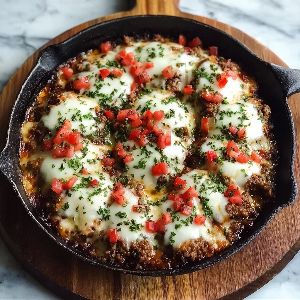 Cheesy Provolone Beef Skillet Recipe - Recipe Image