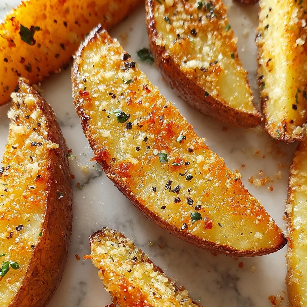 Baked Garlic Parmesan Potato Wedges Recipe - Recipe Image
