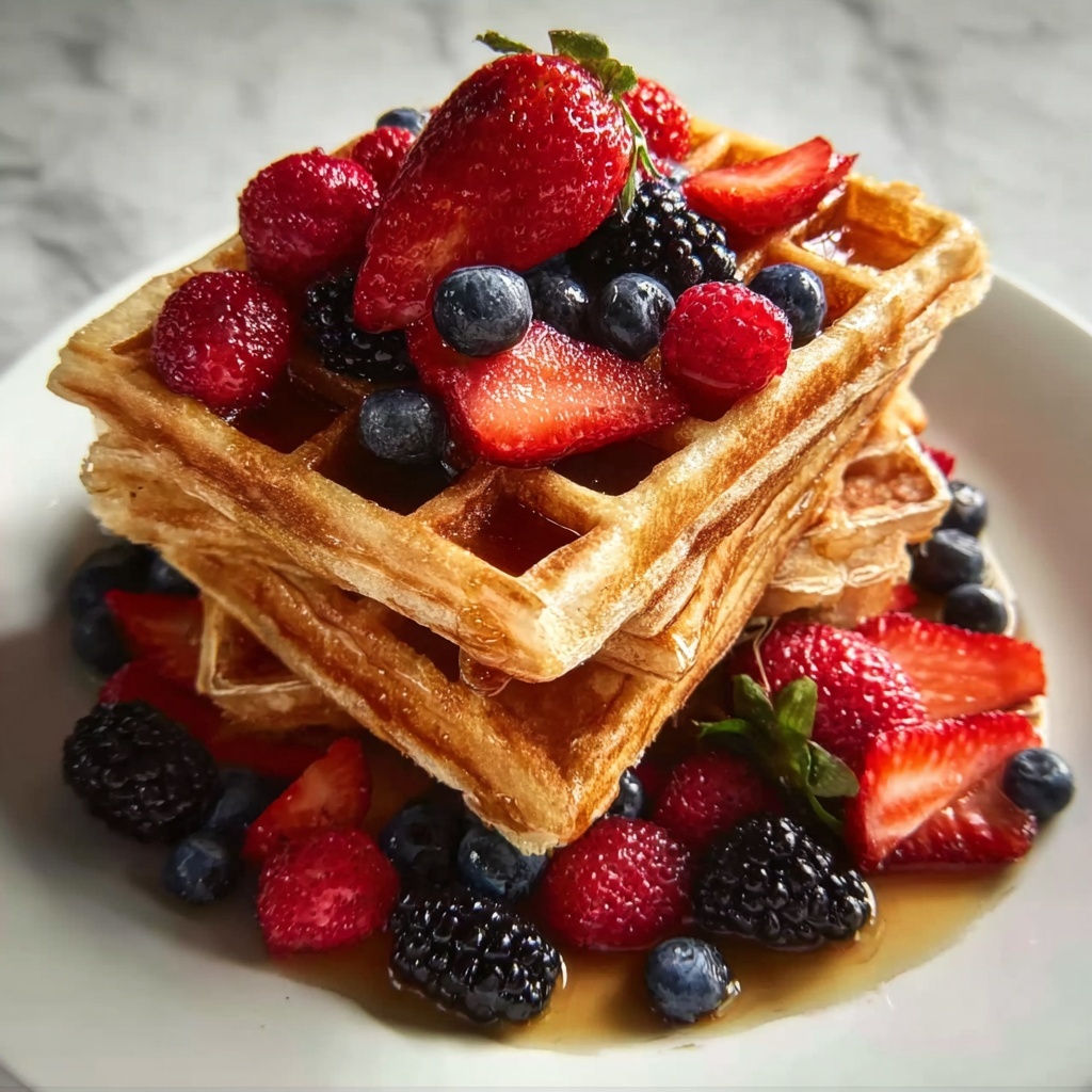 Christmas Waffles with Berries Recipe - Recipe Image