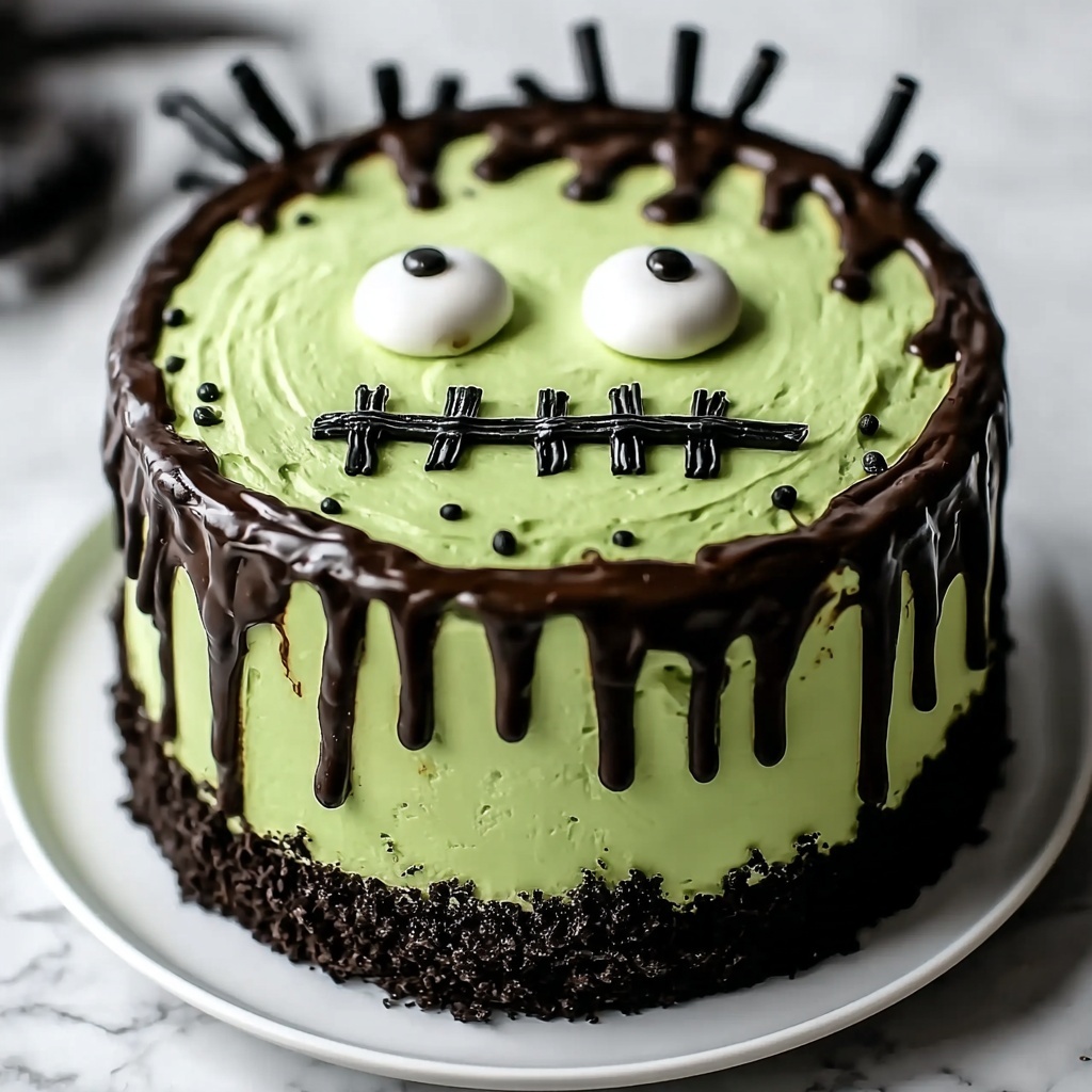 Frankenstein Cheesecake: A Spooky Halloween Treat Recipe - Recipe Image
