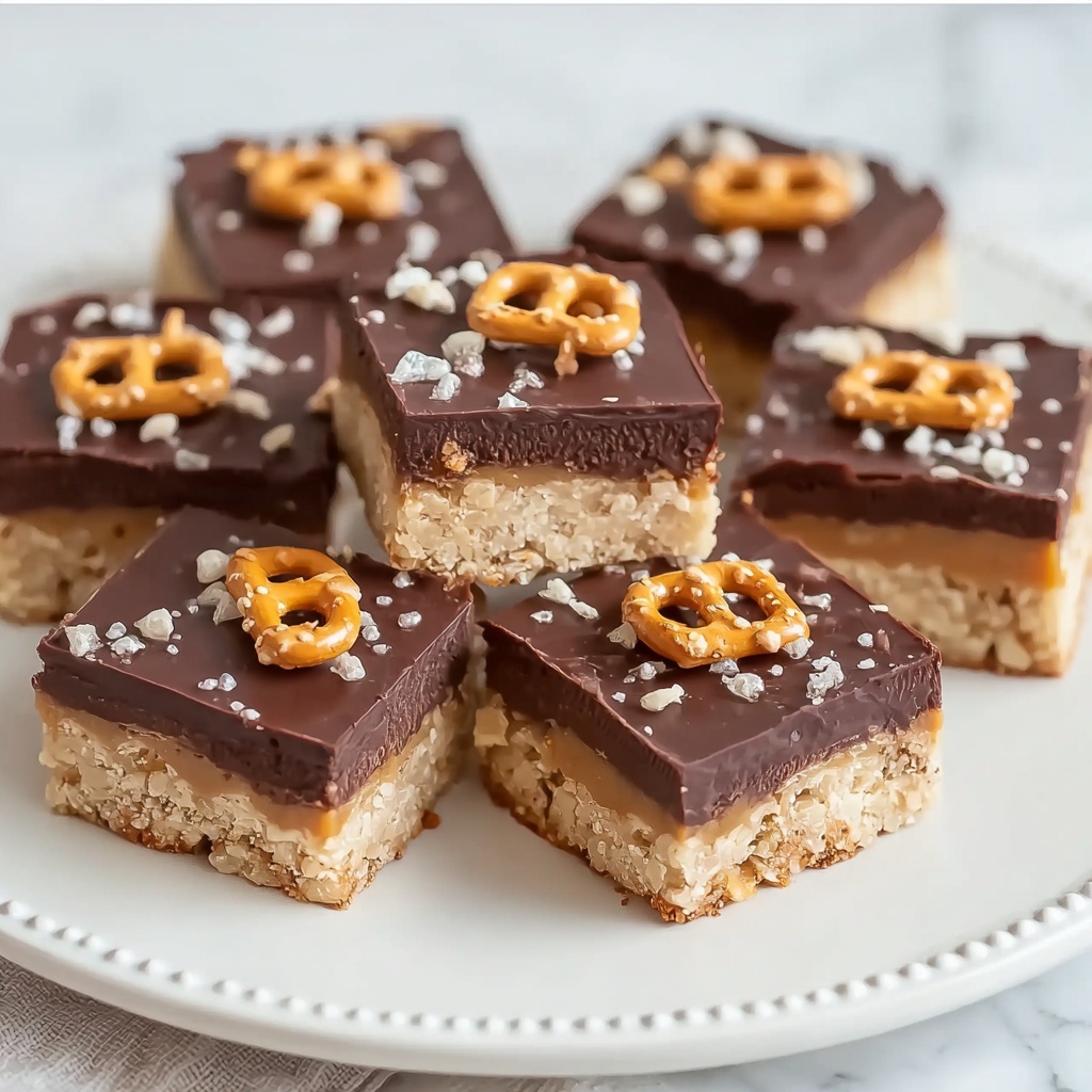 Chocolate Pretzel Peanut Butter Squares Recipe - Recipe Image
