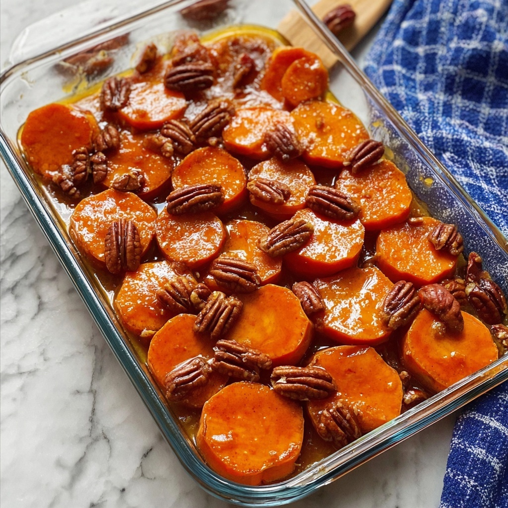 Candied Sweet Potatoes with Maple and Pecans Recipe - Recipe Image