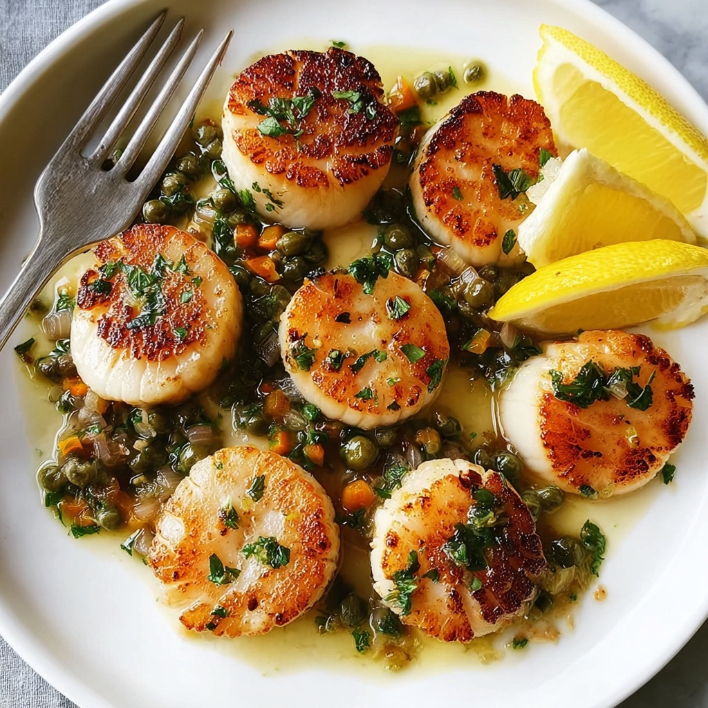 Perfect Seared Scallops with Lively Lemon Caper Sauce Recipe - Recipe Image