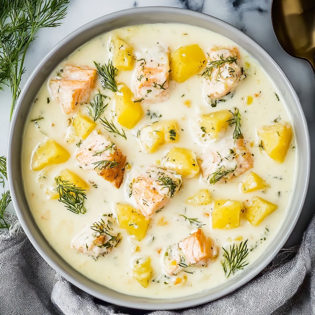 Creamy Salmon Chowder Soup: Comfort in Every Spoonful Recipe - Recipe Image