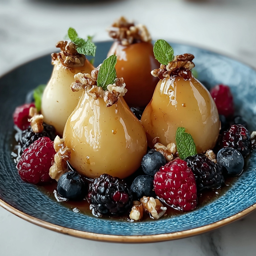 Baked Pears with Berries, Honey, Walnuts & Blue Cheese Recipe - Recipe Image