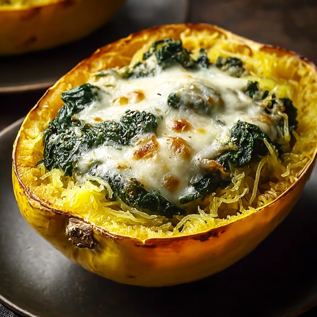 Spinach and Artichoke Stuffed Spaghetti Squash Bliss Recipe - Recipe Image