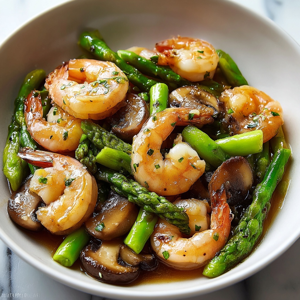 Shrimp and Asparagus Stir-Fry with Mushrooms Recipe - Recipe Image