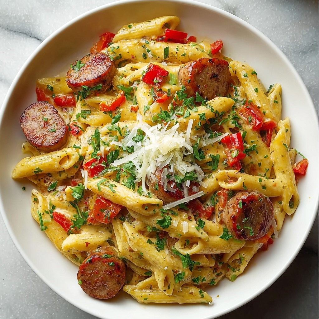 One Pot Smoked Sausage Pasta Recipe - Recipe Image