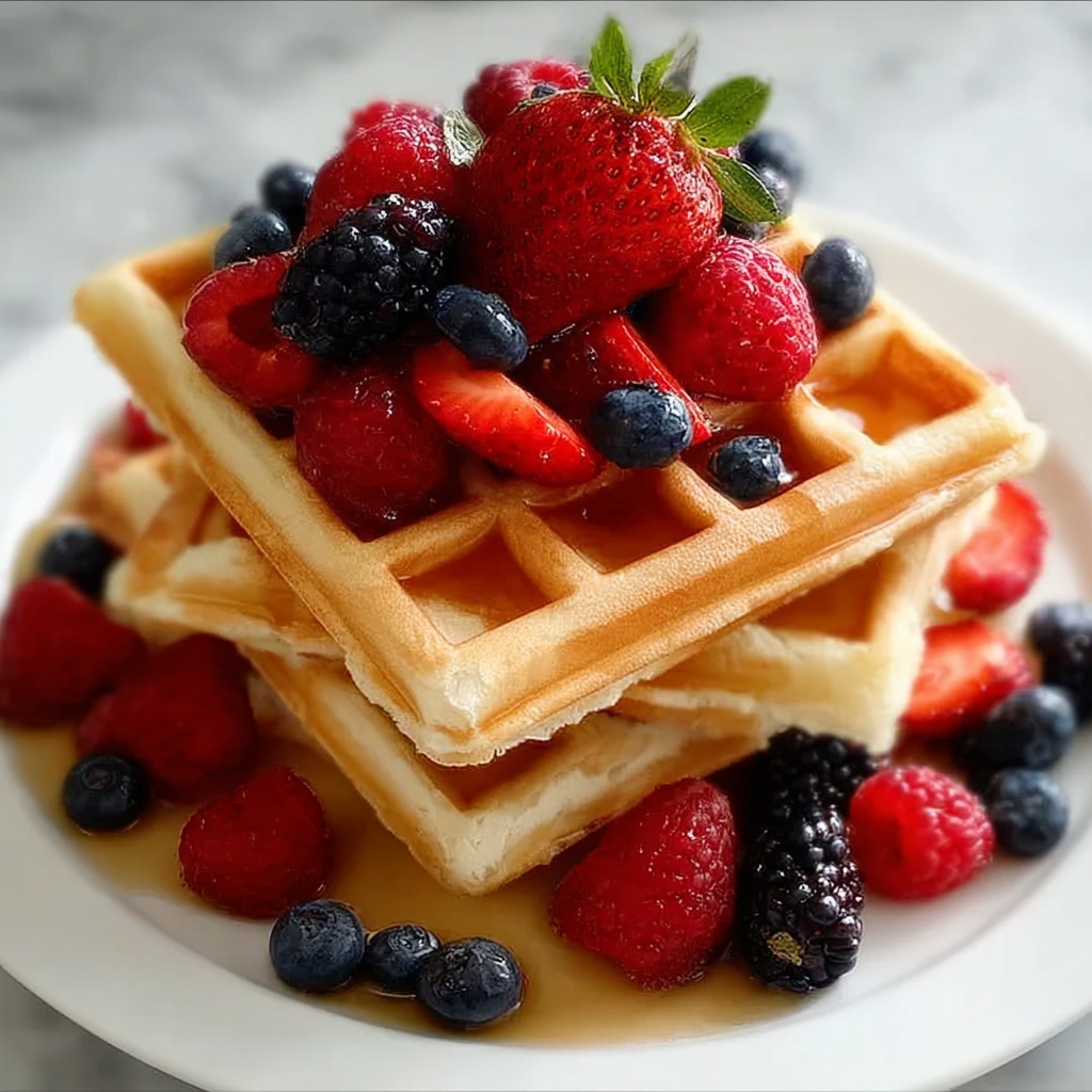 Christmas Waffles with Berries Recipe - Recipe Image