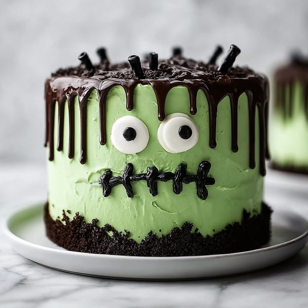 Frankenstein Cheesecake: A Spooky Halloween Treat Recipe - Recipe Image