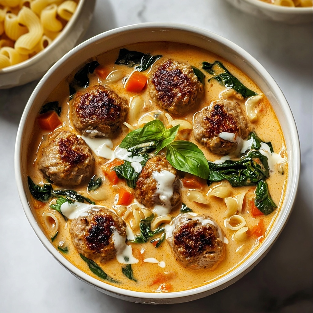 Creamy Italian Meatball Soup Recipe - Recipe Image