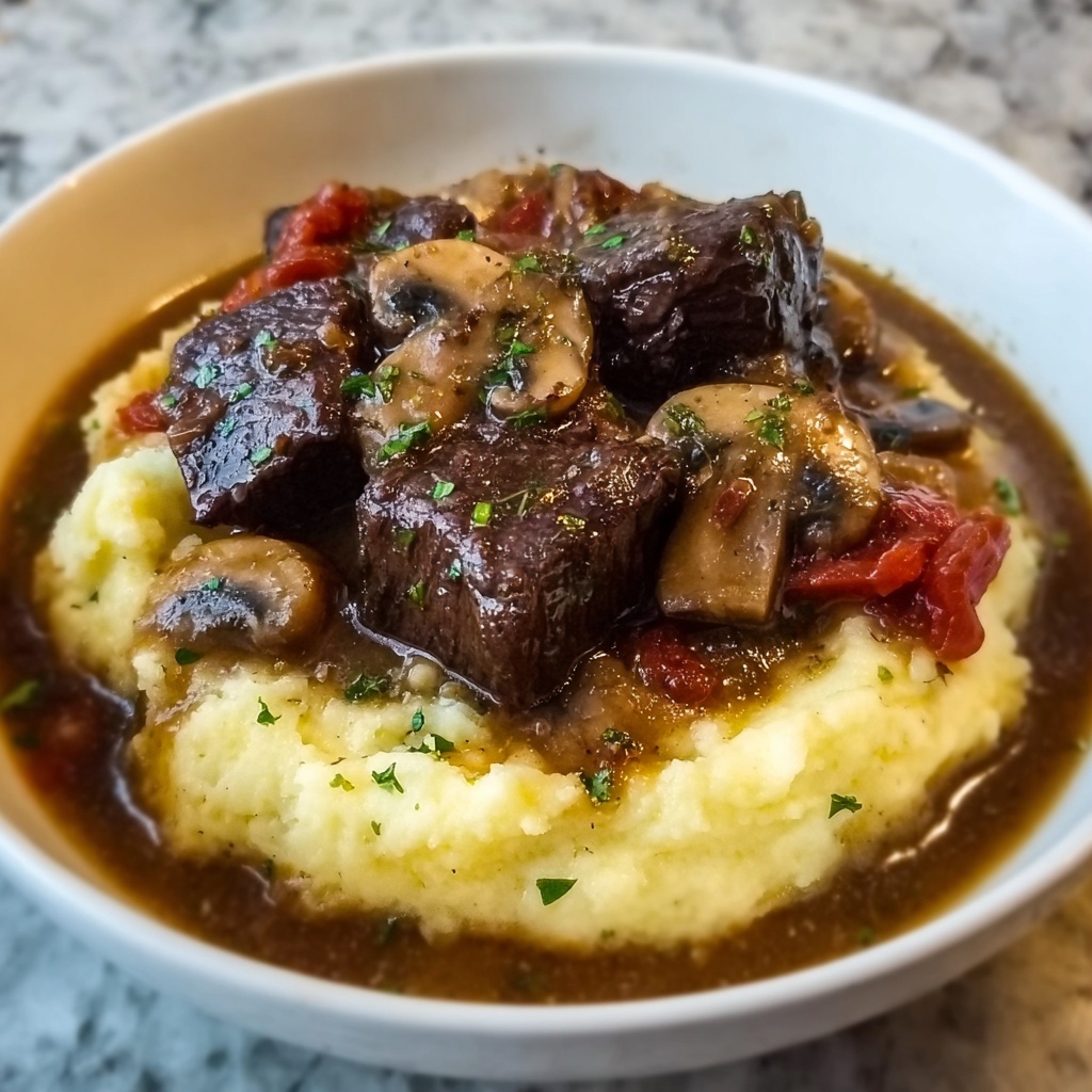 Comforting Beef Tips with Mushroom Gravy Recipe - Recipe Image
