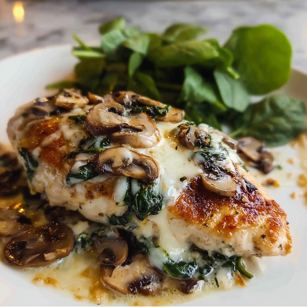 Spinach and Mushroom Smothered Chicken: 5 Comforting Steps Recipe - Recipe Image