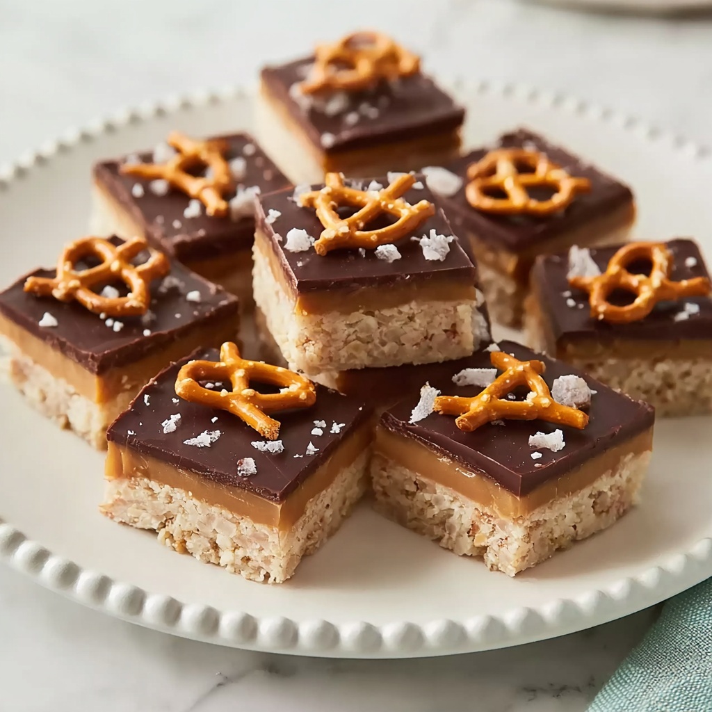 Chocolate Pretzel Peanut Butter Squares Recipe - Recipe Image