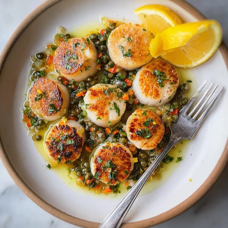 Perfect Seared Scallops with Lively Lemon Caper Sauce Recipe