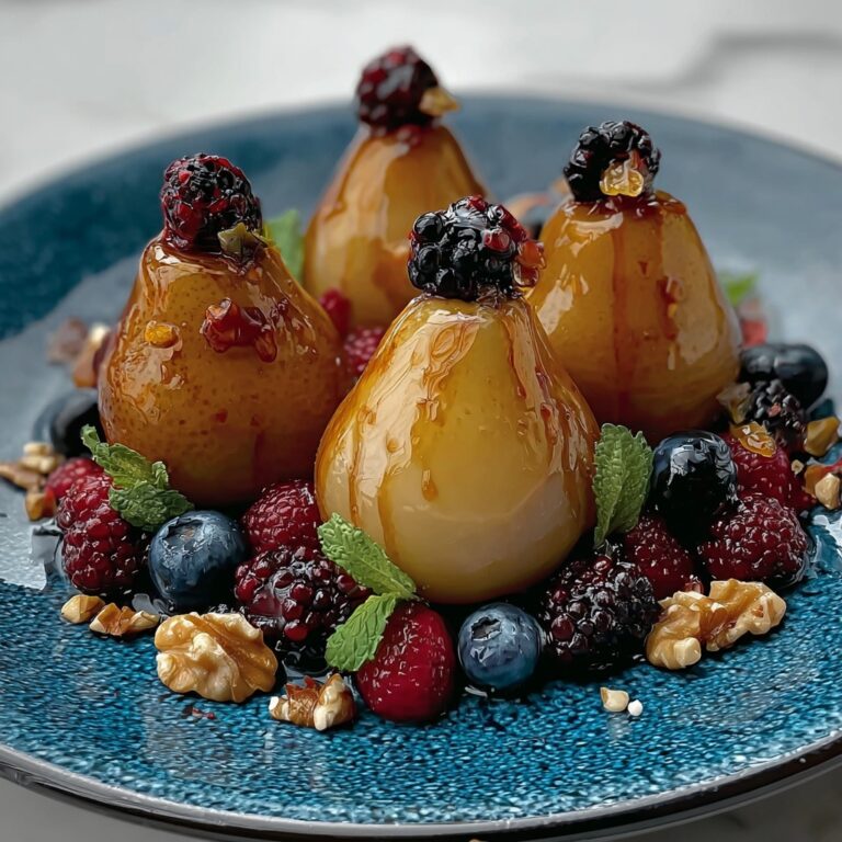 Baked Pears with Berries, Honey, Walnuts & Blue Cheese Recipe