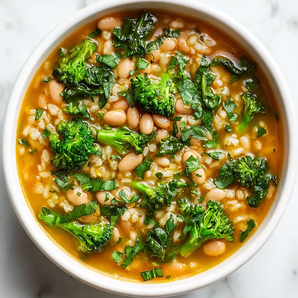 Broccoli, Barley, and Cannellini Bean Soup Recipe - Recipe Image