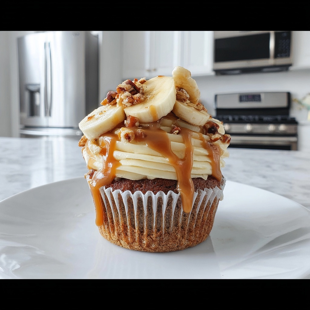 Banana Caramel Peanut Butter Cupcakes Recipe - Recipe Image